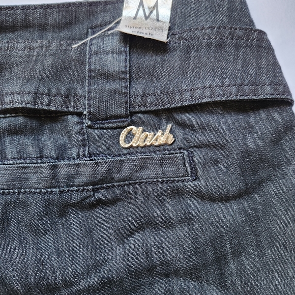 Clash Jeans USA Mini Blue Short Shorts with Belt - Picture 3 of 7